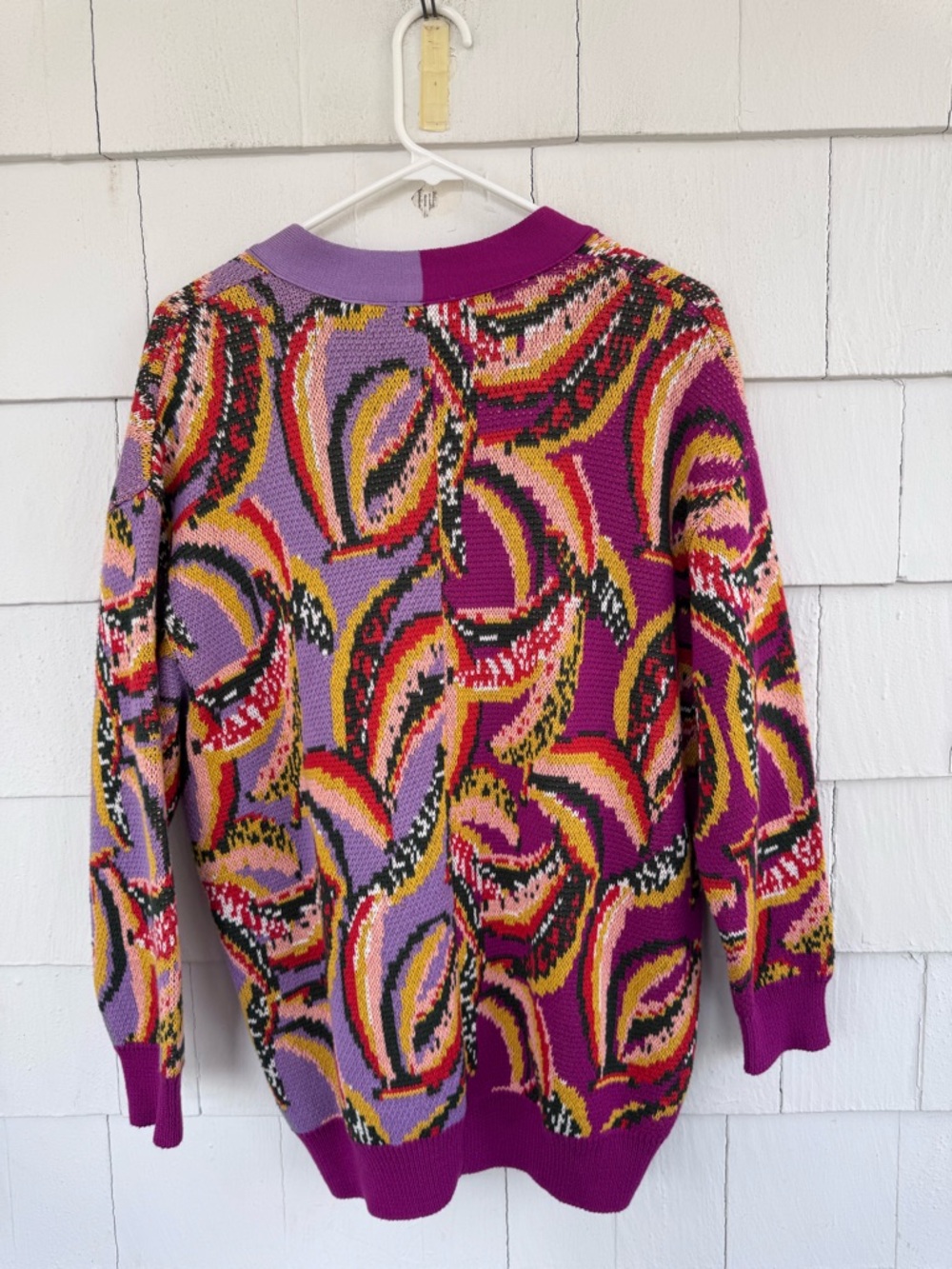 Anthropologie FARM Rio Banana Print Colorblock Button Down Cardigan Sweater NWT - Picture 13 of 13